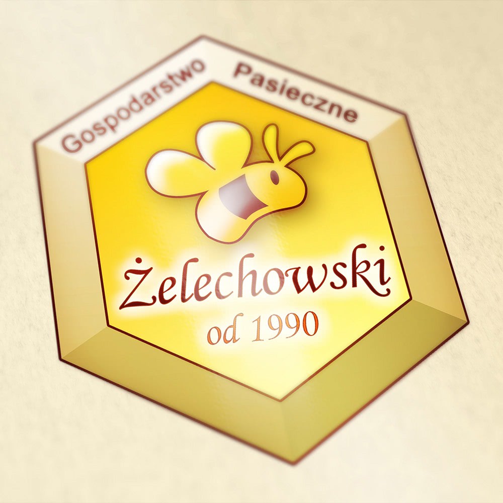 Przykład użycia realizacji - Pasieka Żelechowski - przeprojektowanie i przerysowanie logo od nowa.
